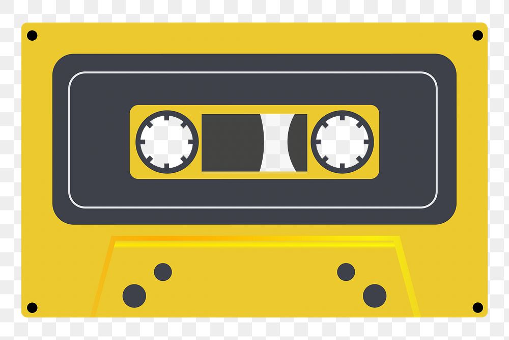 Png cassette tape element, transparent background
