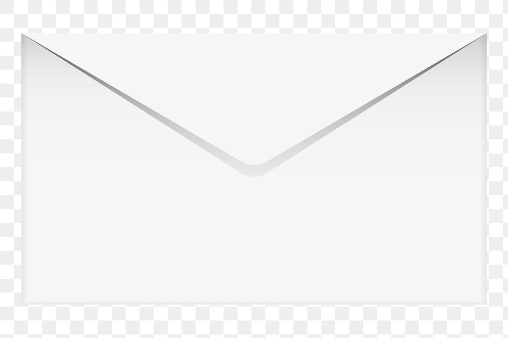 Png White envelope element, transparent background