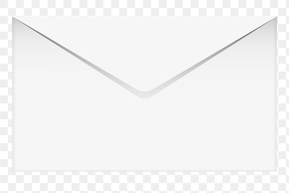 Png White envelope element, transparent background