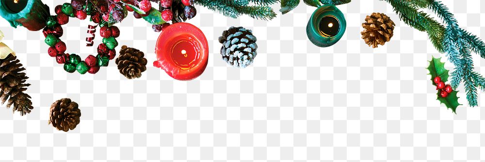 Christmas border png element, transparent background