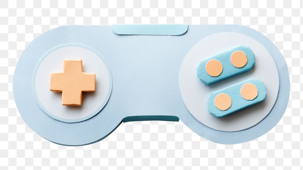 PNG Paper craft gaming controller, collage element, transparent background