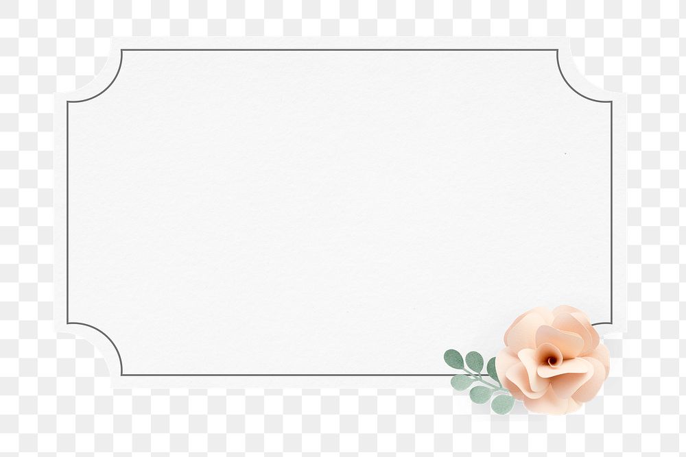 Flower frame png element, transparent background