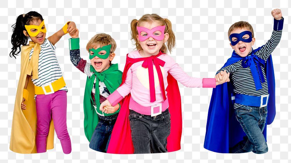 Little superhero png element, transparent background