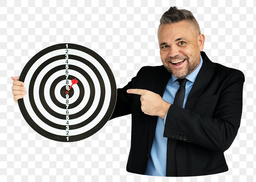 Business target png element, transparent background