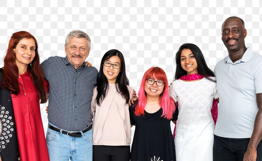 Diverse people png element, transparent background