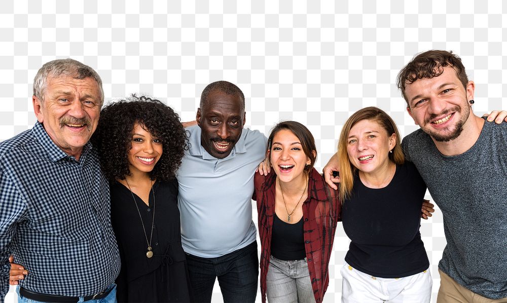 Diverse people png element, transparent background