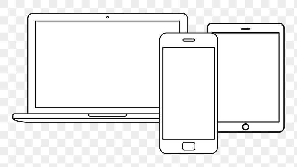 Png digital devices element, transparent background