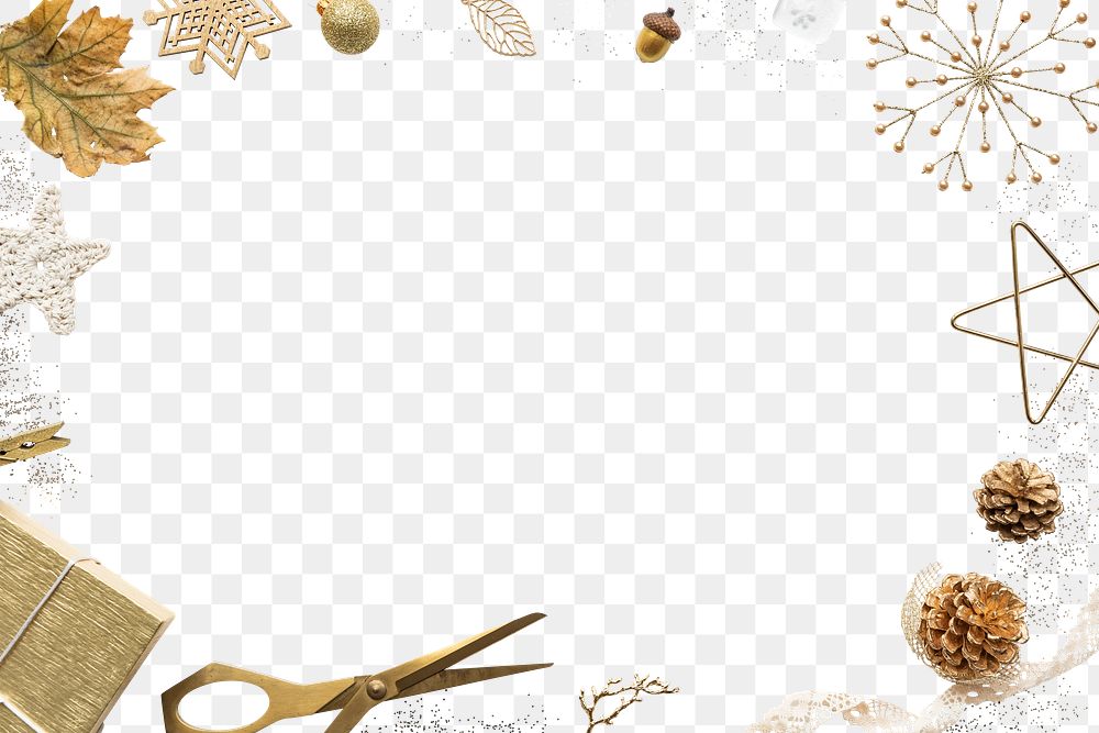 Christmas frame png element, transparent background