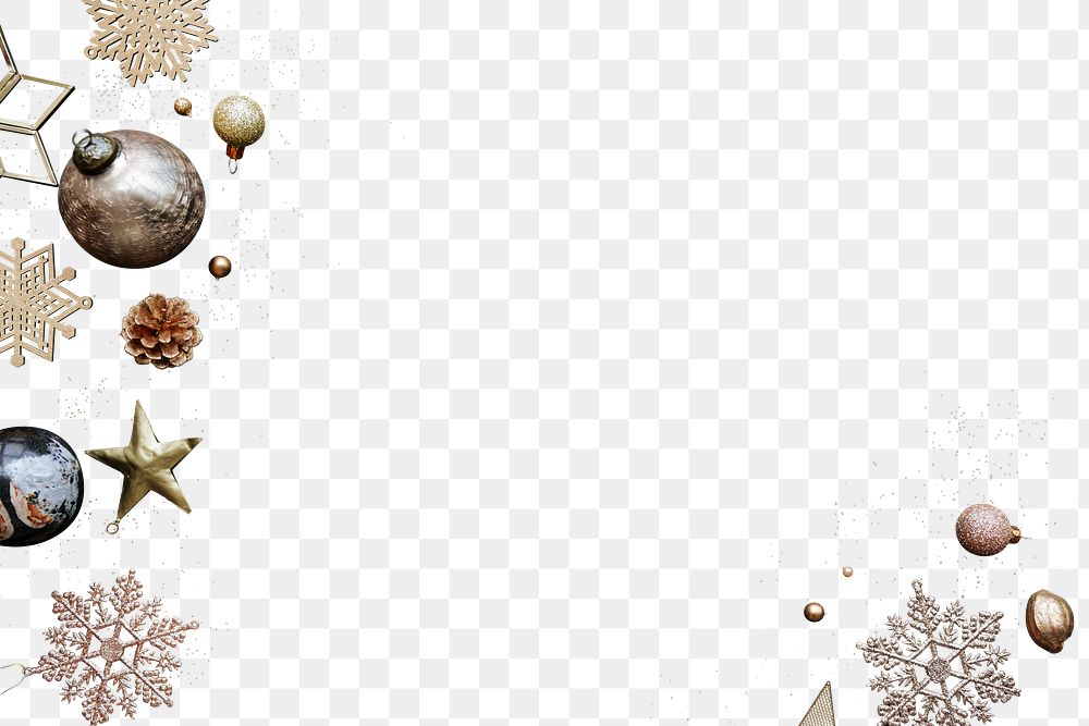 Christmas border png element, transparent background