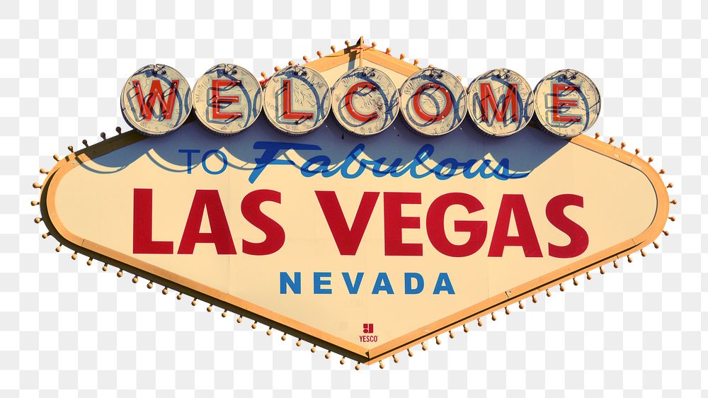 PNG Las Vegas sign, collage element, transparent background