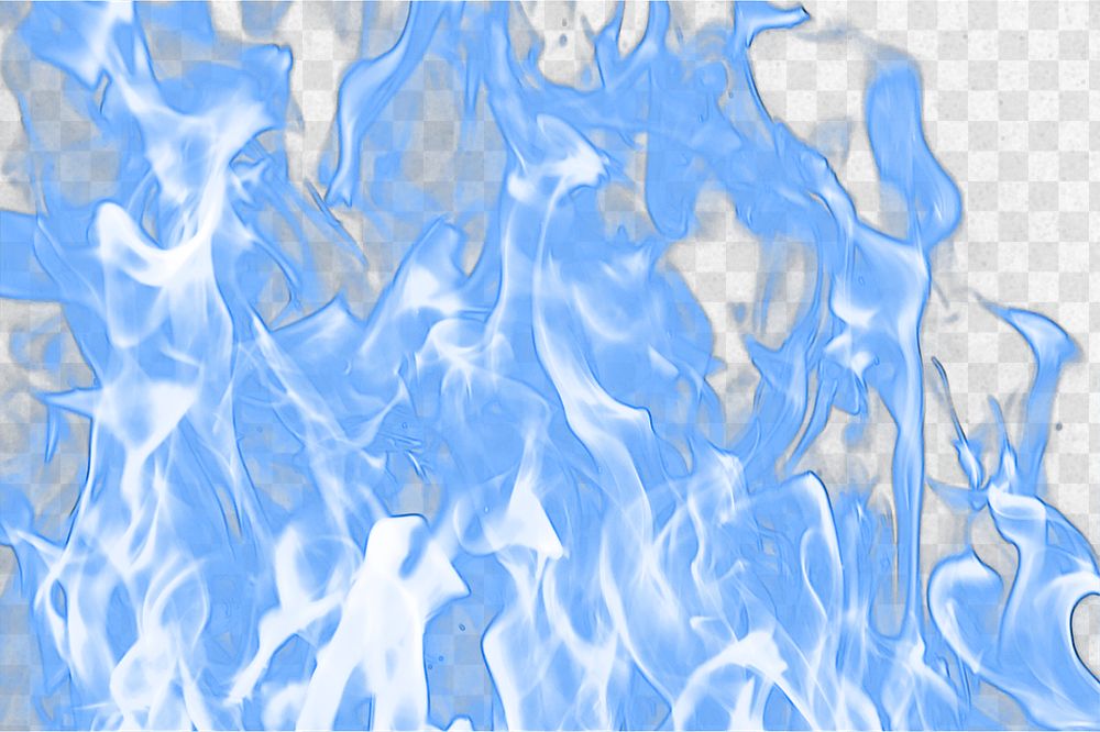 PNG Blue flames, collage element, transparent background