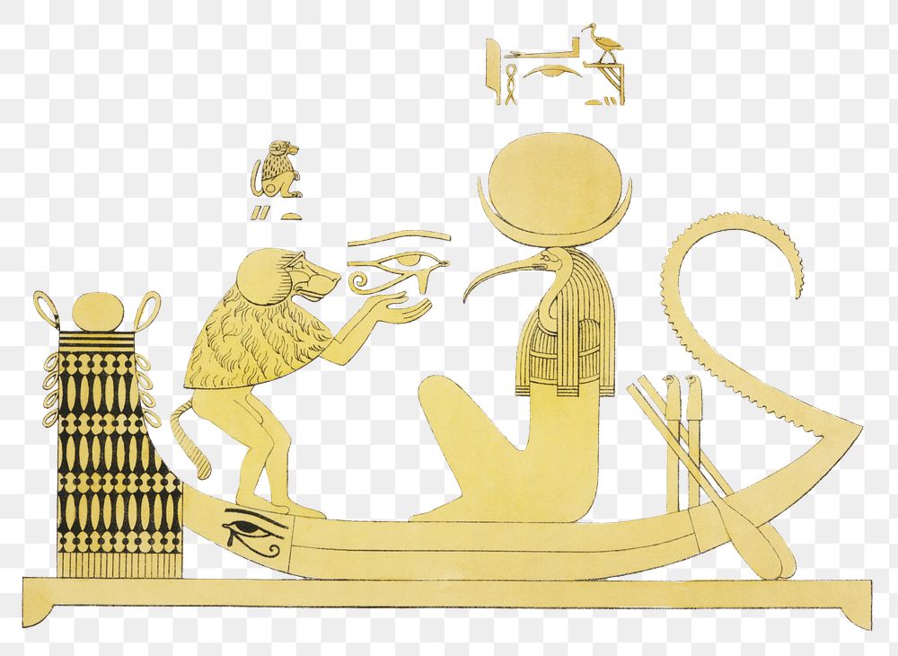 Thoth png sticker, vintage illustration, transparent background