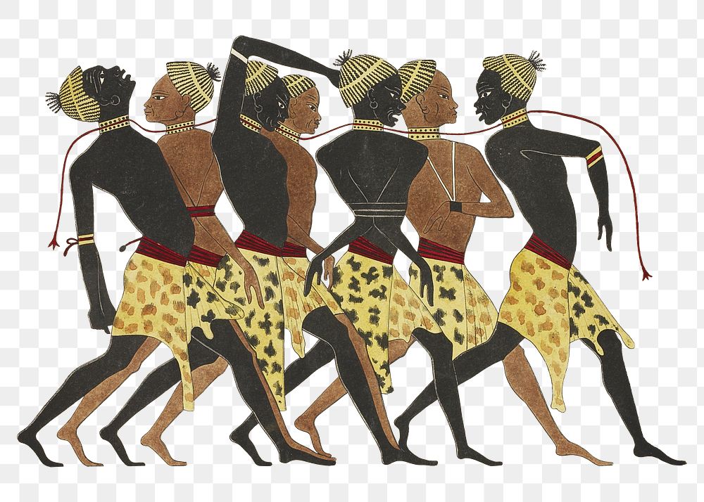 Egypt men png vintage illustration, transparent background