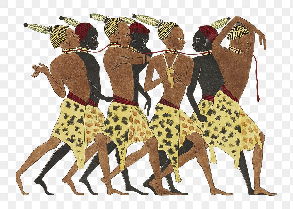 Egypt men png vintage illustration, transparent background