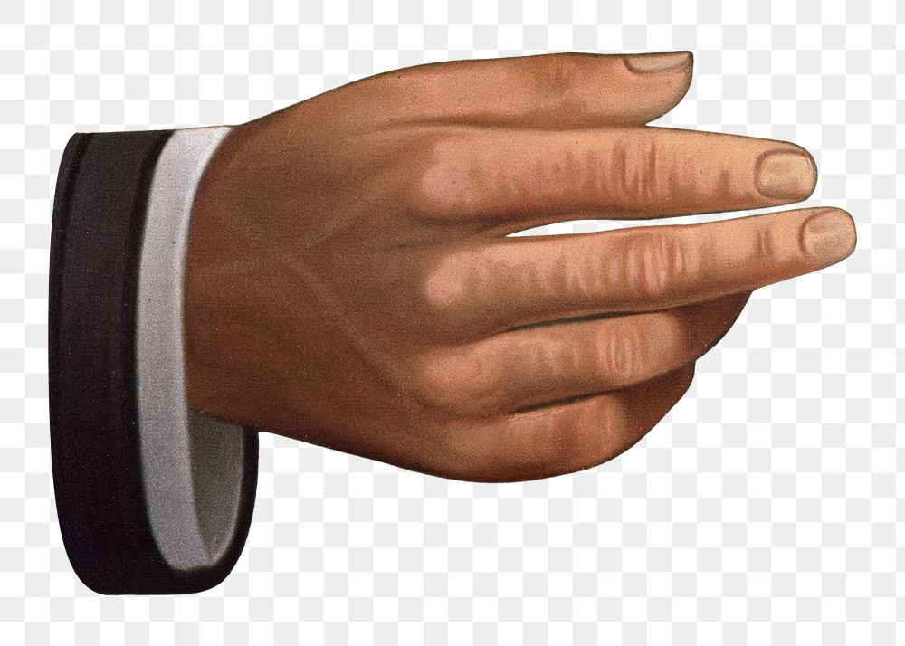 Businessman's hand png, vintage gesture illustration, transparent background. Remixed by rawpixel.