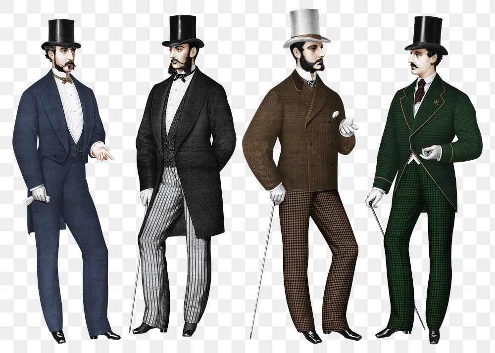 Vintage men's apparel png illustration on transparent background. Remixed by rawpixel.