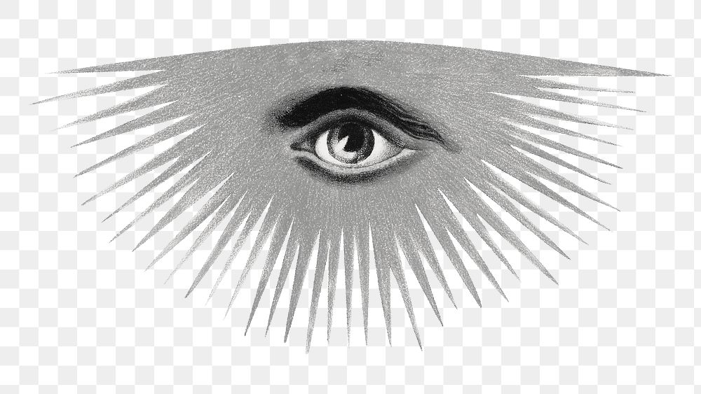 Observing eye png, Masonic chart of the Scottish rite on transparent background. Remixed by rawpixel.