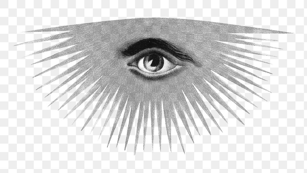 Observing eye png, Masonic chart of the Scottish rite on transparent background. Remixed by rawpixel.