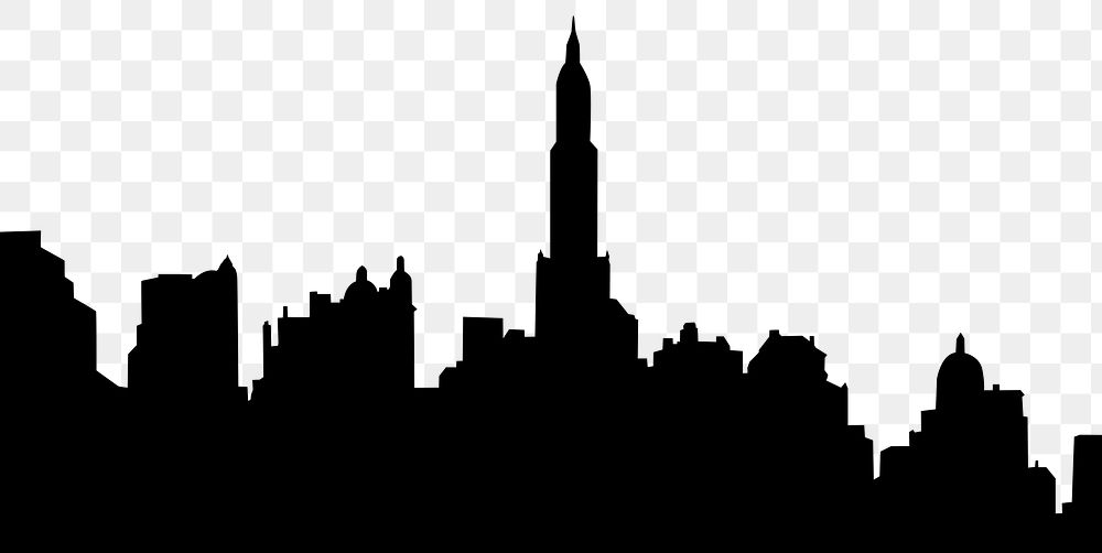 New York png cityscape silhouette, transparent background. Remixed by rawpixel.