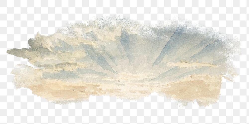Rising sun sky png watercolor illustration element, transparent background. Remixed from vintage artwork by rawpixel.