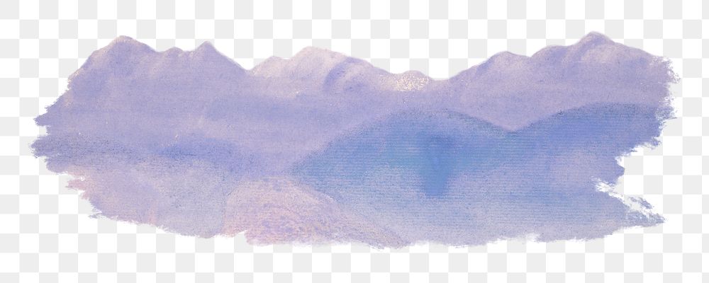 Purple hills png watercolor illustration element, transparent background. Remixed from Arthur B Davies artwork, by rawpixel.
