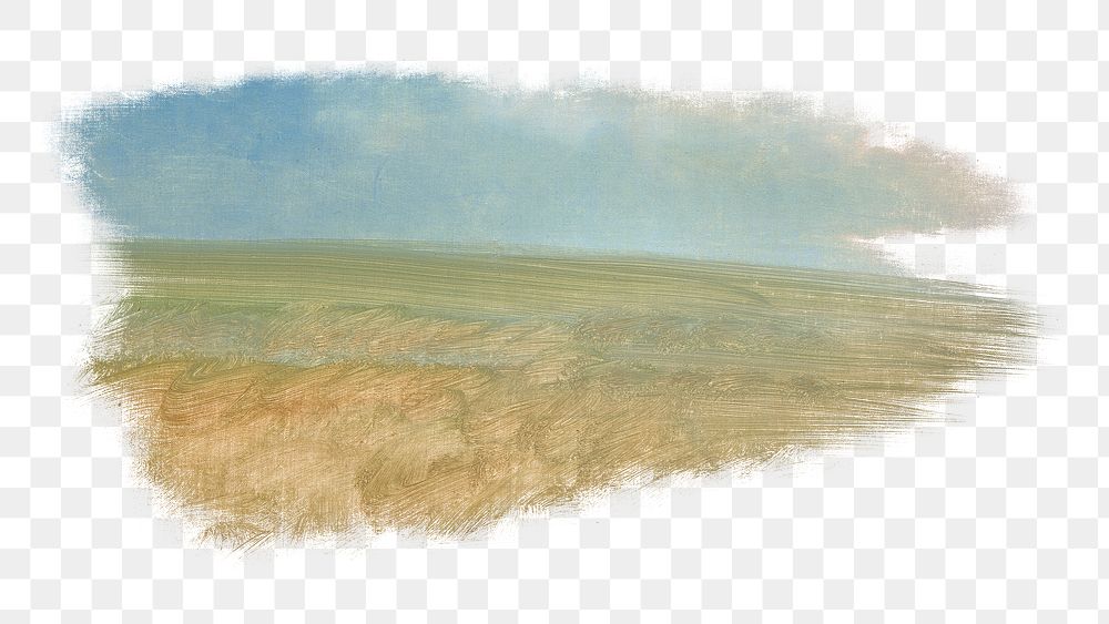 Grass field png painting, transparent background. Remixed from George Catlin artwork, by rawpixel.