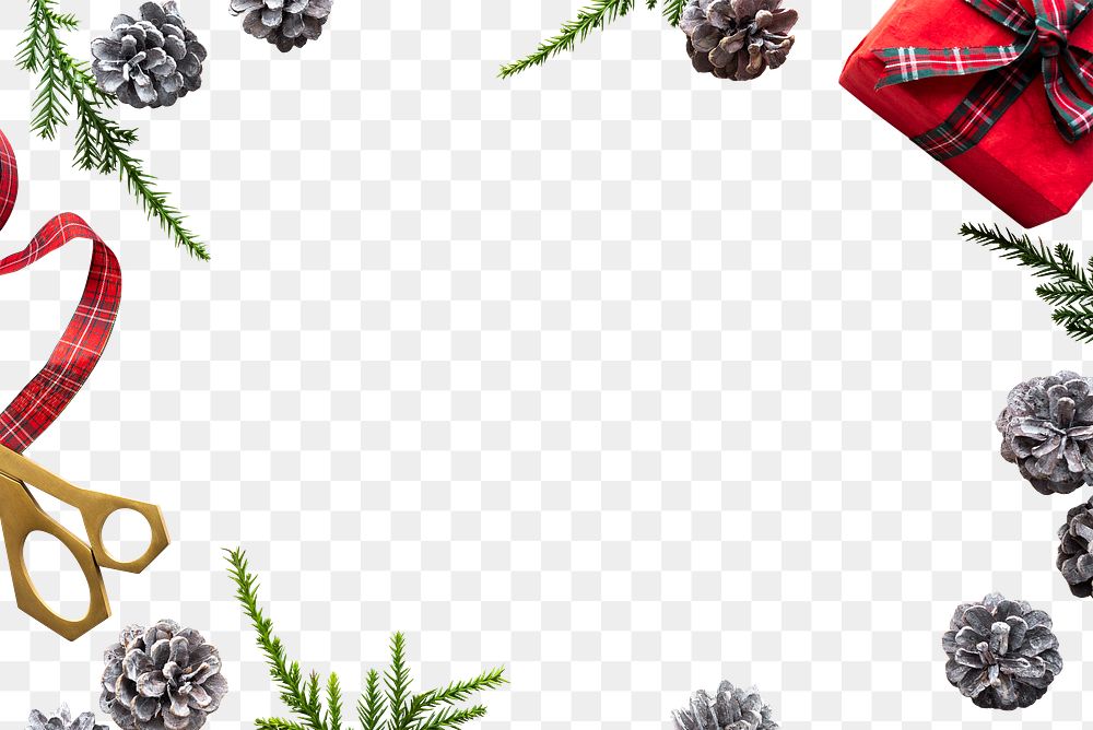 Christmas frame png element, transparent background