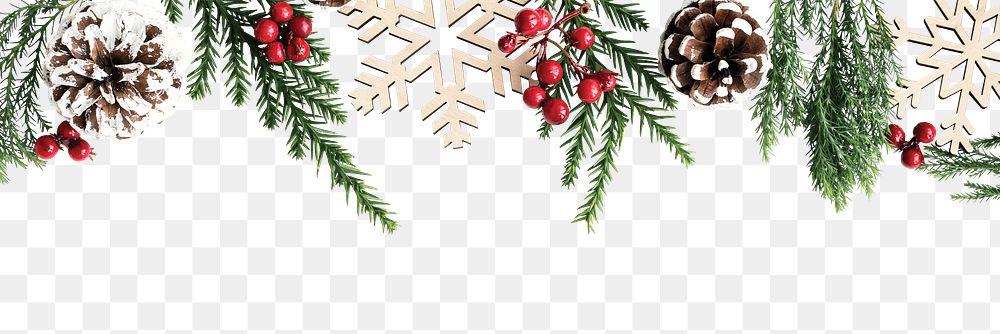 Christmas border png element, transparent background