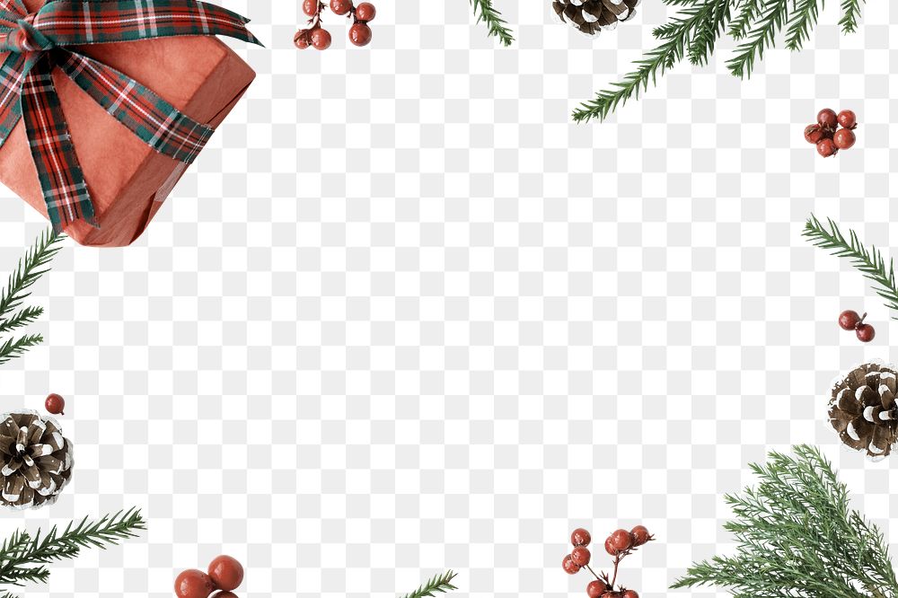 Christmas frame png element, transparent background