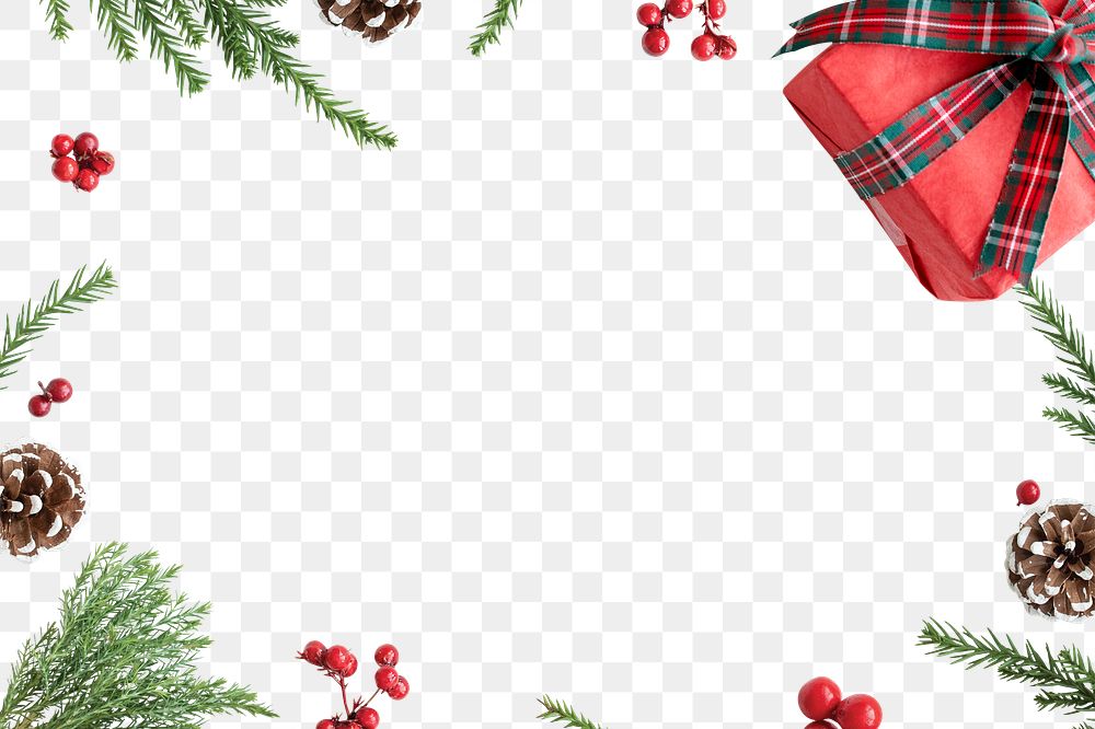 Christmas frame png element, transparent background