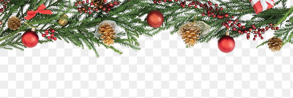 Christmas border png element, transparent background