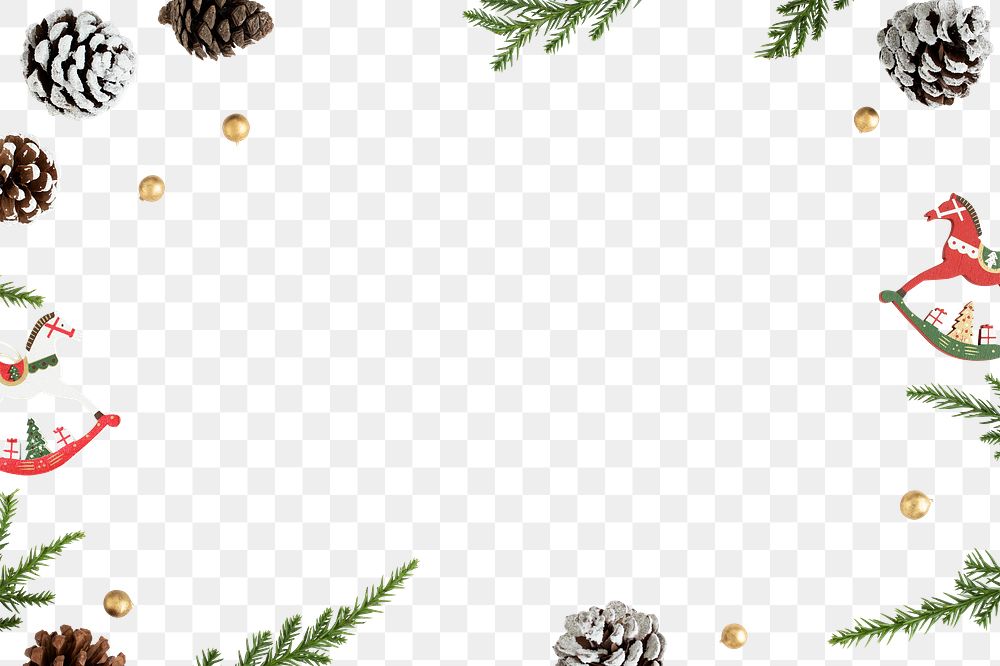 Christmas frame png element, transparent background