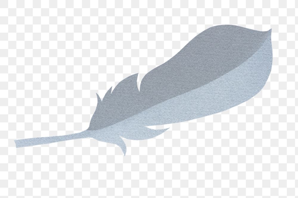 Gray feather png sticker transparent background