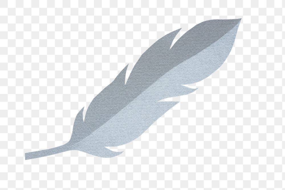 Gray feather png sticker transparent background