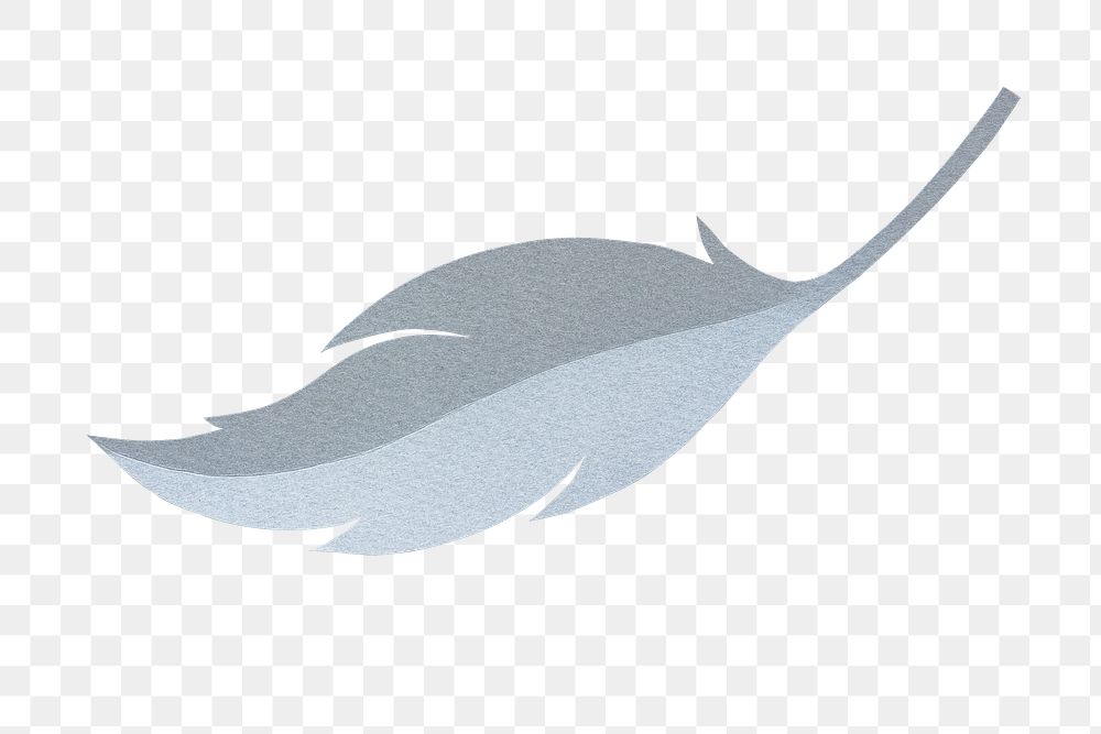 Gray feather png sticker transparent background