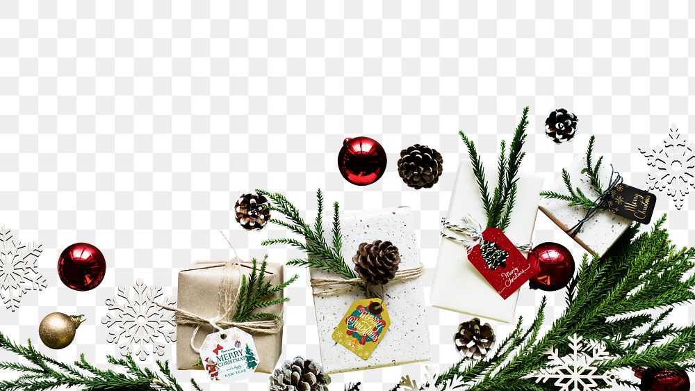 Christmas border png element, transparent background