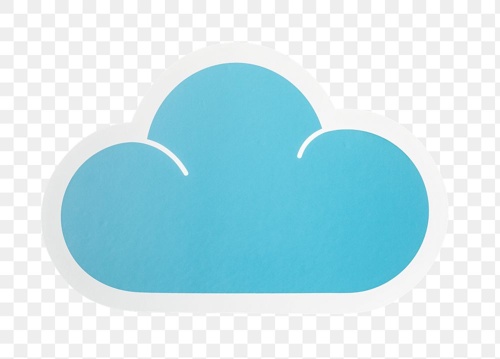 PNG Blue cloud cut out icon  sticker transparent background