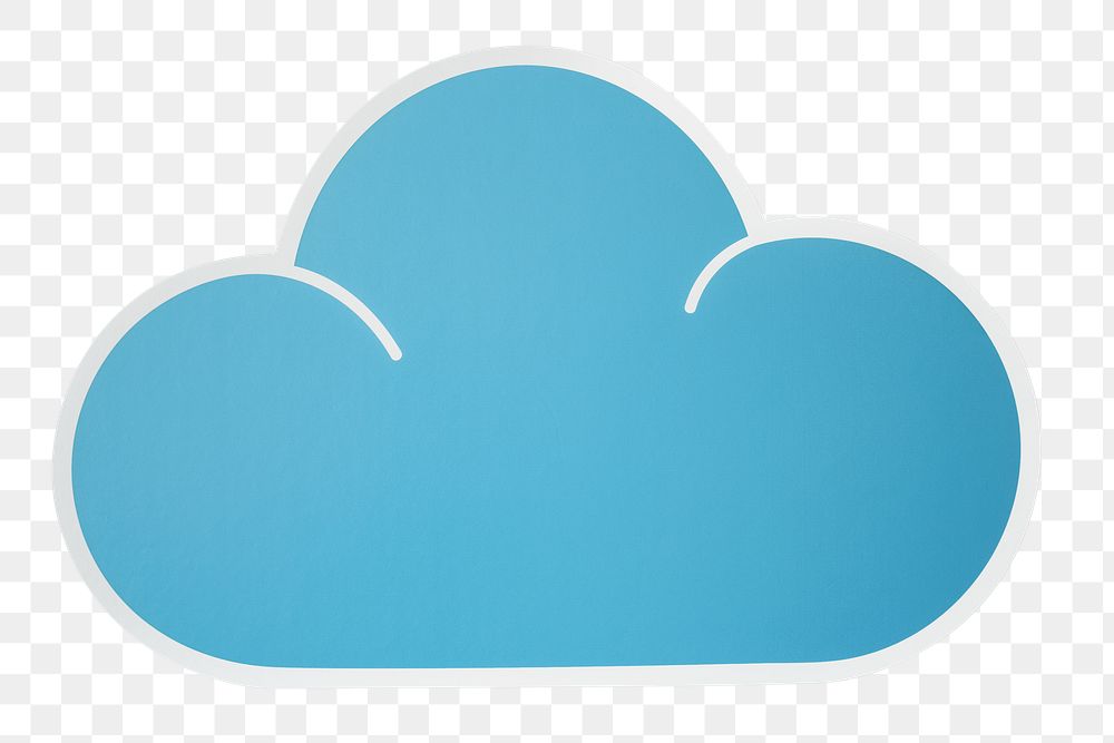 PNG Blue cloud cut out icon  sticker transparent background