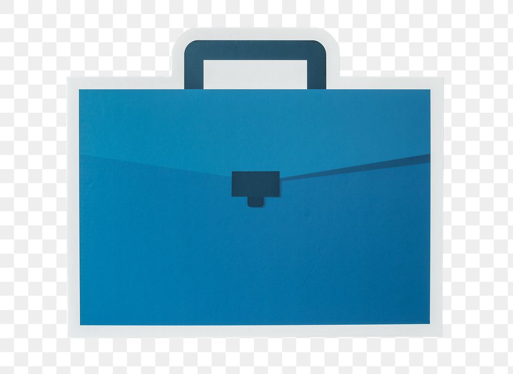 PNG Blue business briefcase bag  sticker transparent background