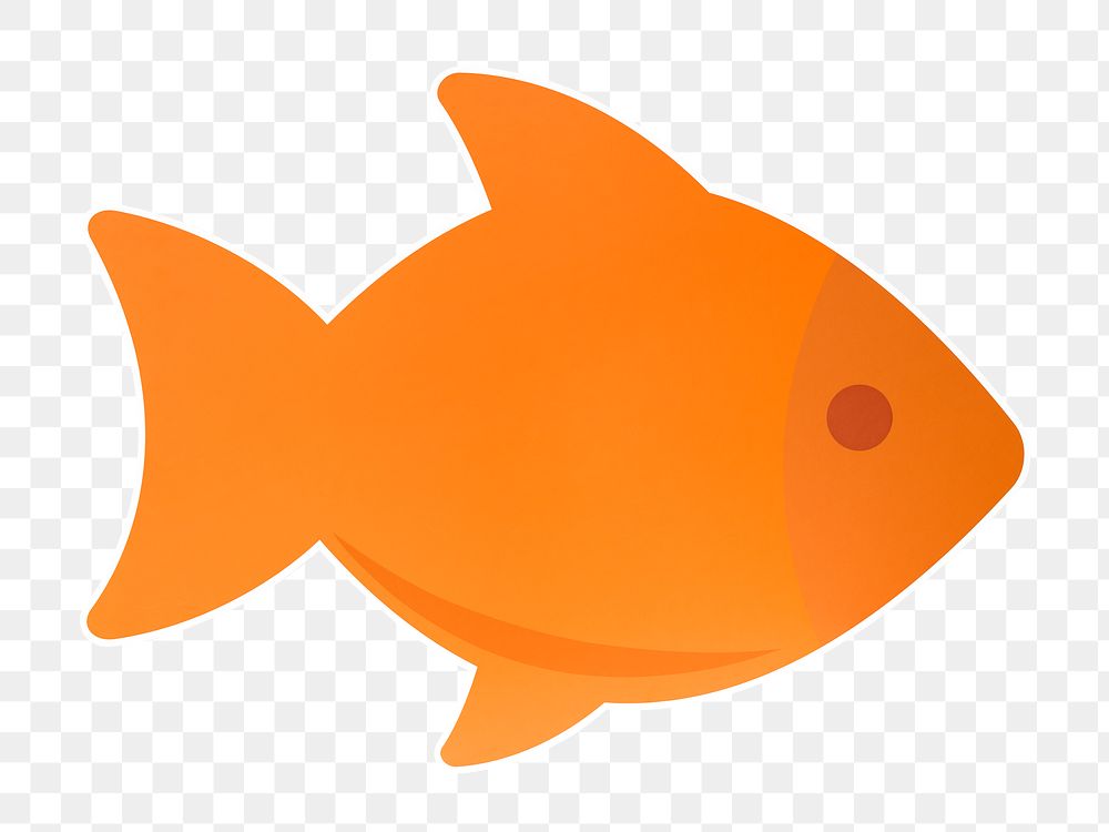 PNG Orange fish  sticker transparent background