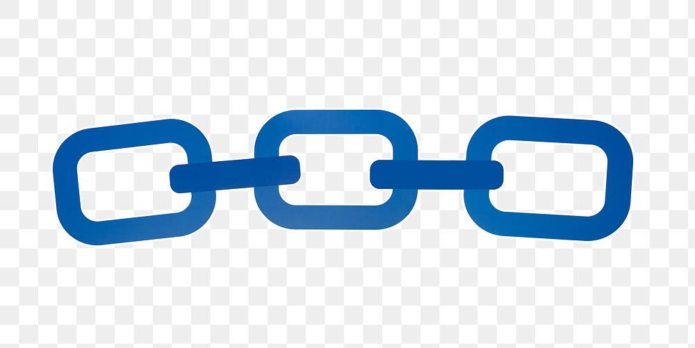 PNG Blue connected chain sticker transparent background