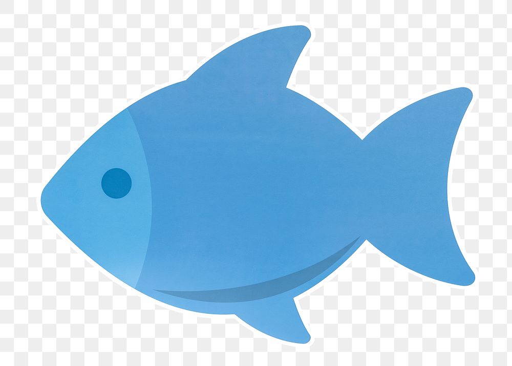 PNG Blue fish sticker transparent background