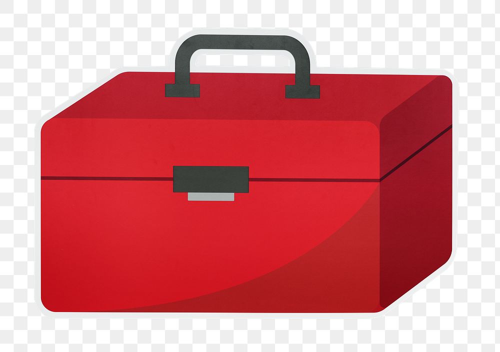 PNG  red tool box illustration  sticker transparent background