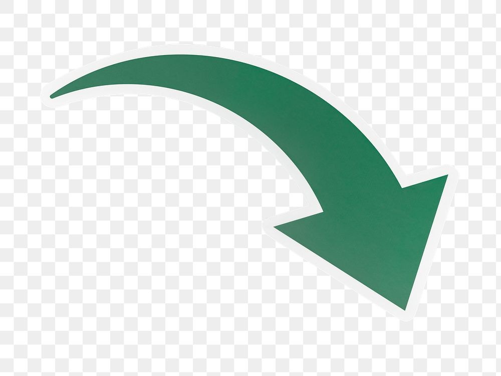 PNG Arrow pointing downwards icon  transparent background