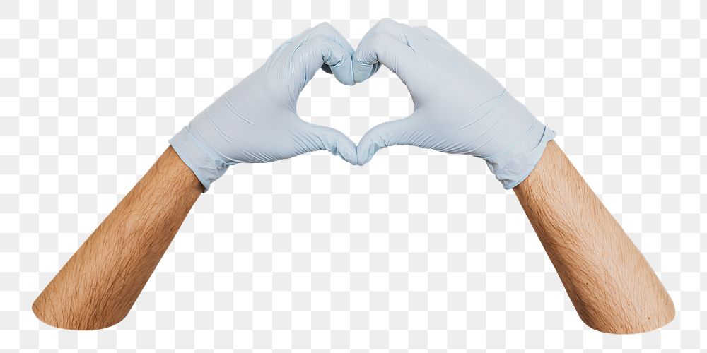 Glove hand png love sign, transparent background