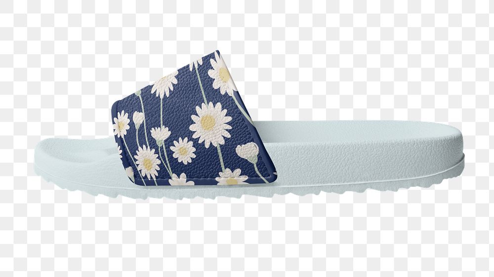 Floral sandals png Summer footwear fashion, transparent background