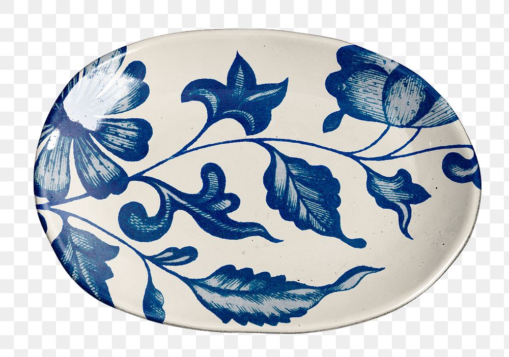 Floral dish png vintage kitchenware, transparent background