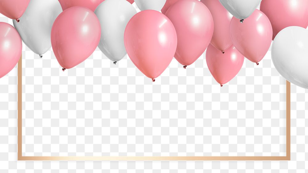 Balloon frame png element, transparent background