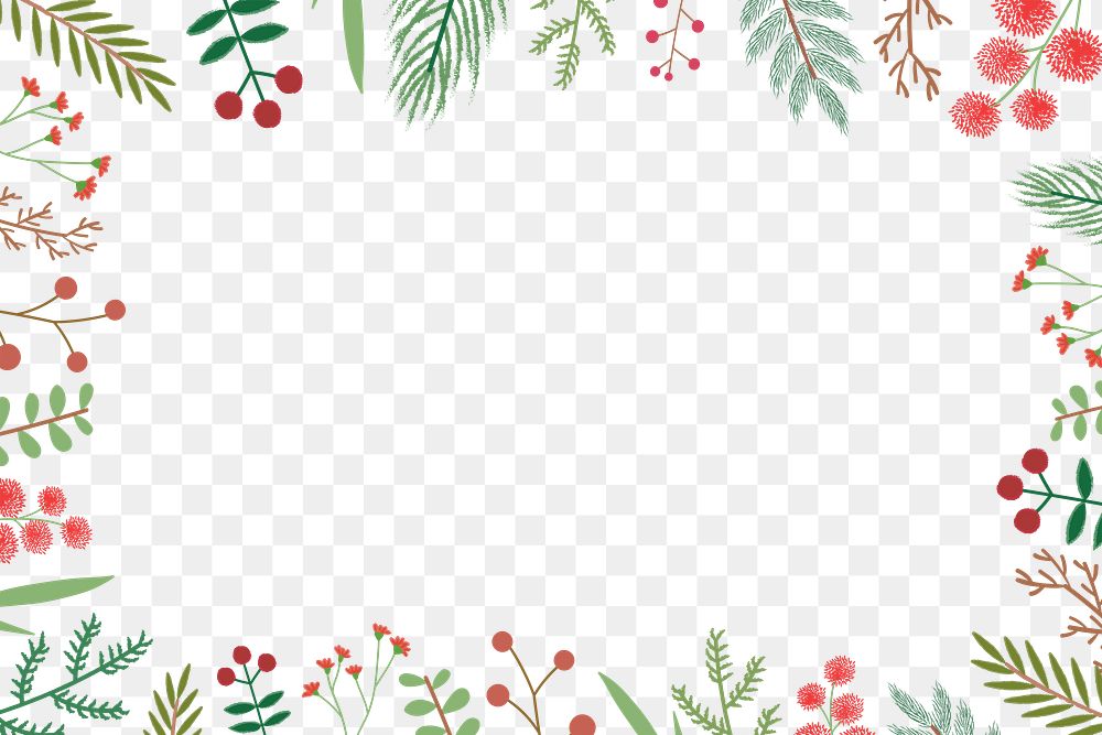 Christmas png border, transparent background