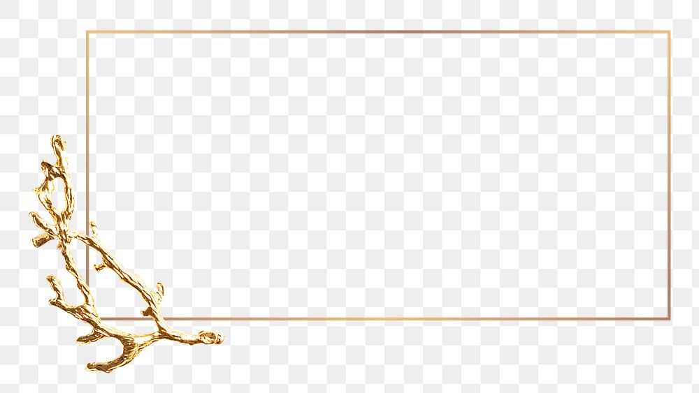 Gold frame png element, transparent background